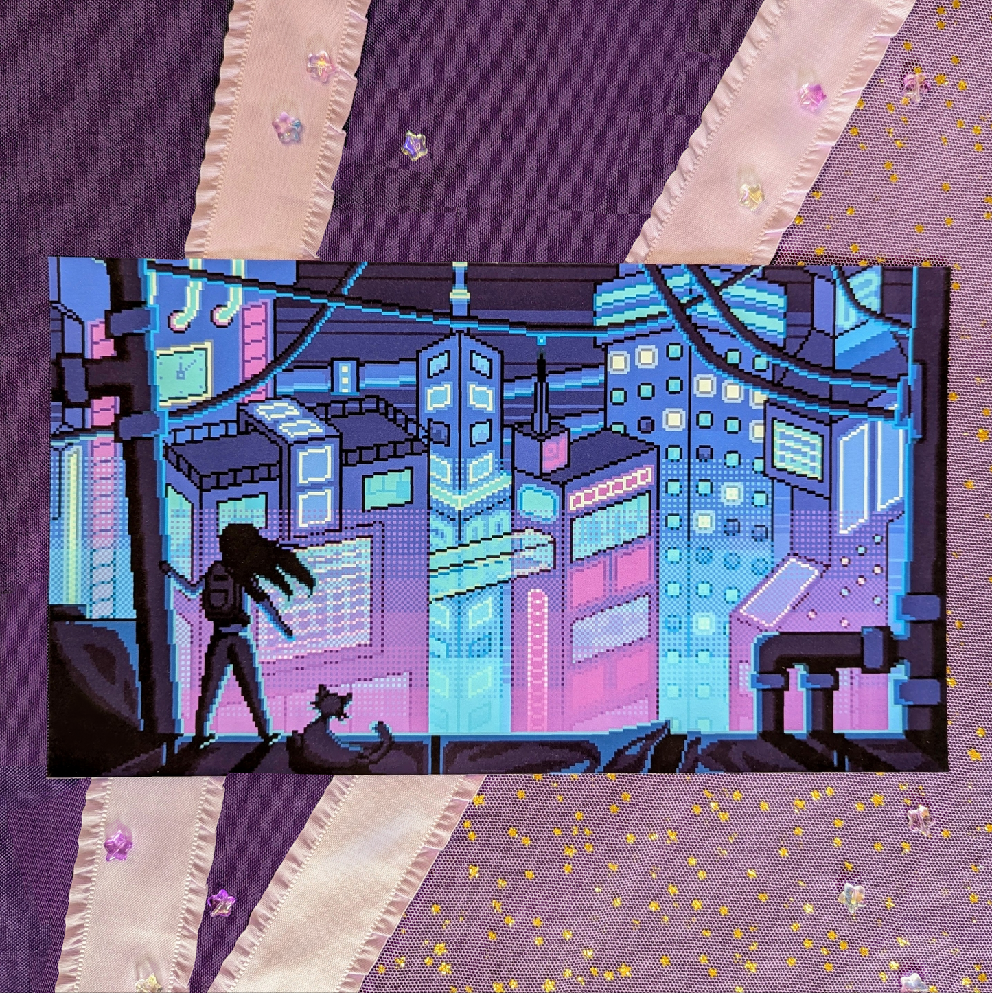 Cyberpunk City Landscape Print