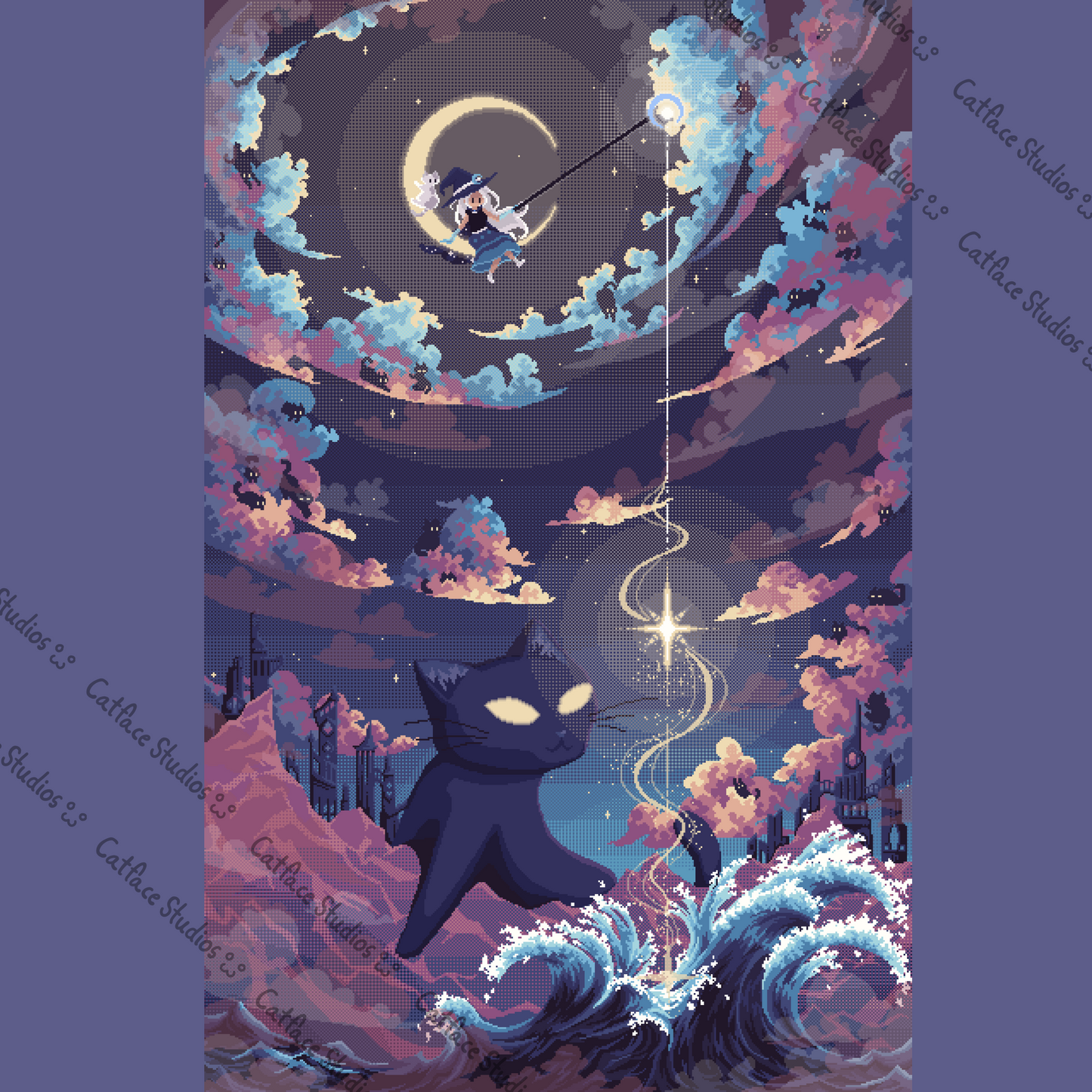 Fishing from the Moon Print