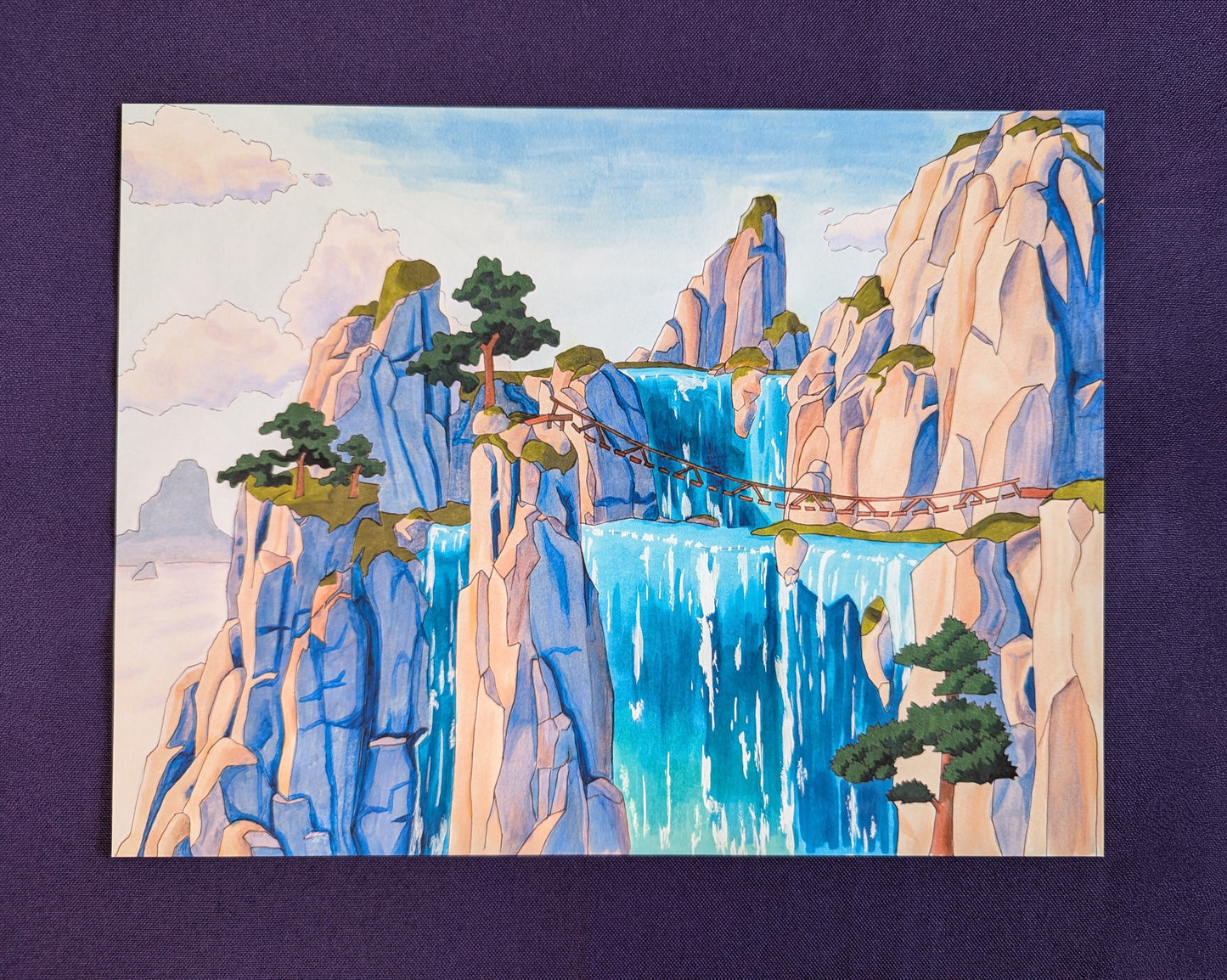 Waterfall Genshin Landscape Print