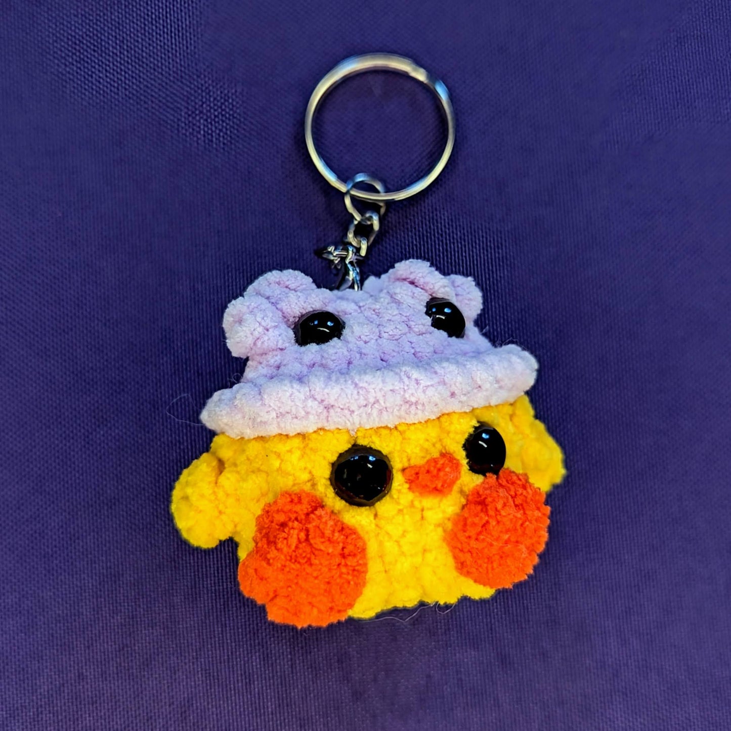 Purple Froggy Hat Duckie keychain