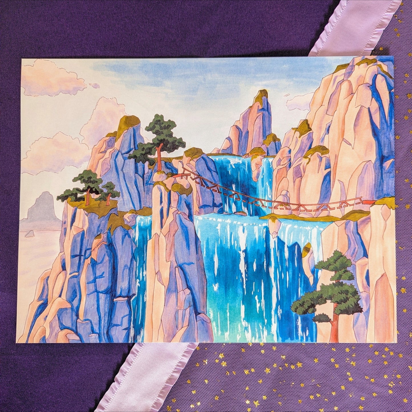 Waterfall Genshin Landscape Print