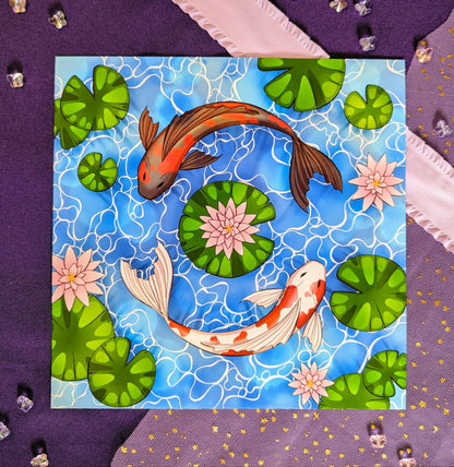 Koi Fish Circle Print
