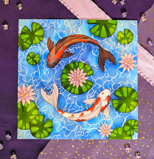 Koi Fish Circle Print