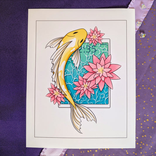 Koi Fish Tablet Print