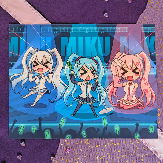 Three Mikus Print